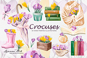Crocuses Spring Clipart, a Seasonal Illustration by Leonaa art (Thumbnail 1 of 11)