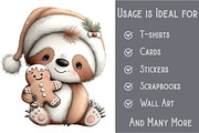 Whimsical Christmas Sloth Clipart, an Illustration by Pixels.Craft (Thumbnail 3 of 6)