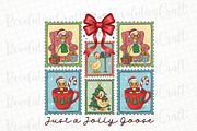 Jolly Goose Christmas Stamps Png, an Illustration by OK Design (Thumbnail 1 of 4)