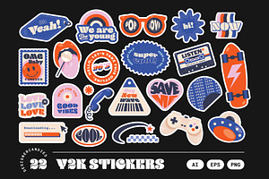 Y2K Retro Illustrations Set