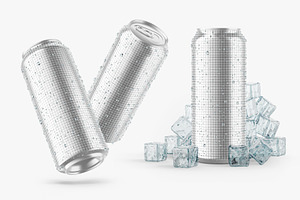 6 Metallic Can Mockups