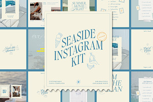 Coastal Instagram Canva Templates, a Social Media Template by Grey Ritual Studio