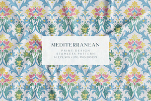 Antique Vintage Mediterranean 2, a Pattern Graphic by Olya Creative