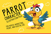Parrot Character Vector Pack, an Animal Illustration by rix_designs (Thumbnail 1 of 4)