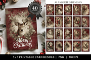 Vintage Christmas Card Bundle, a Stationery Template by Bijou Bay (Thumbnail 2 of 2)