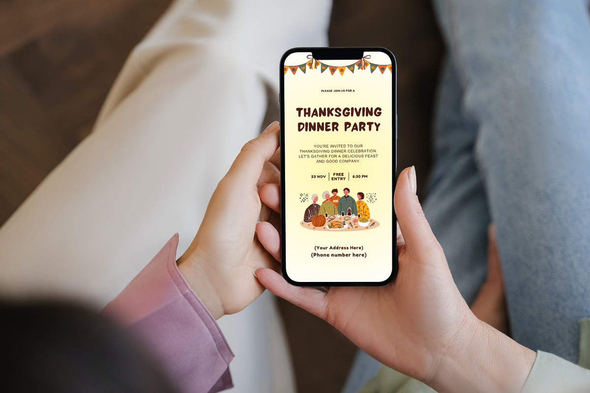 Thanksgiving Dinner Party Invitation, a Social Media Template by Adored Templates (Photo 5 of 10)