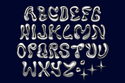 Y3K Chrome Letters Alphabet A-Z, a Mockup by Avelina Studio (Thumbnail 2 of 4)