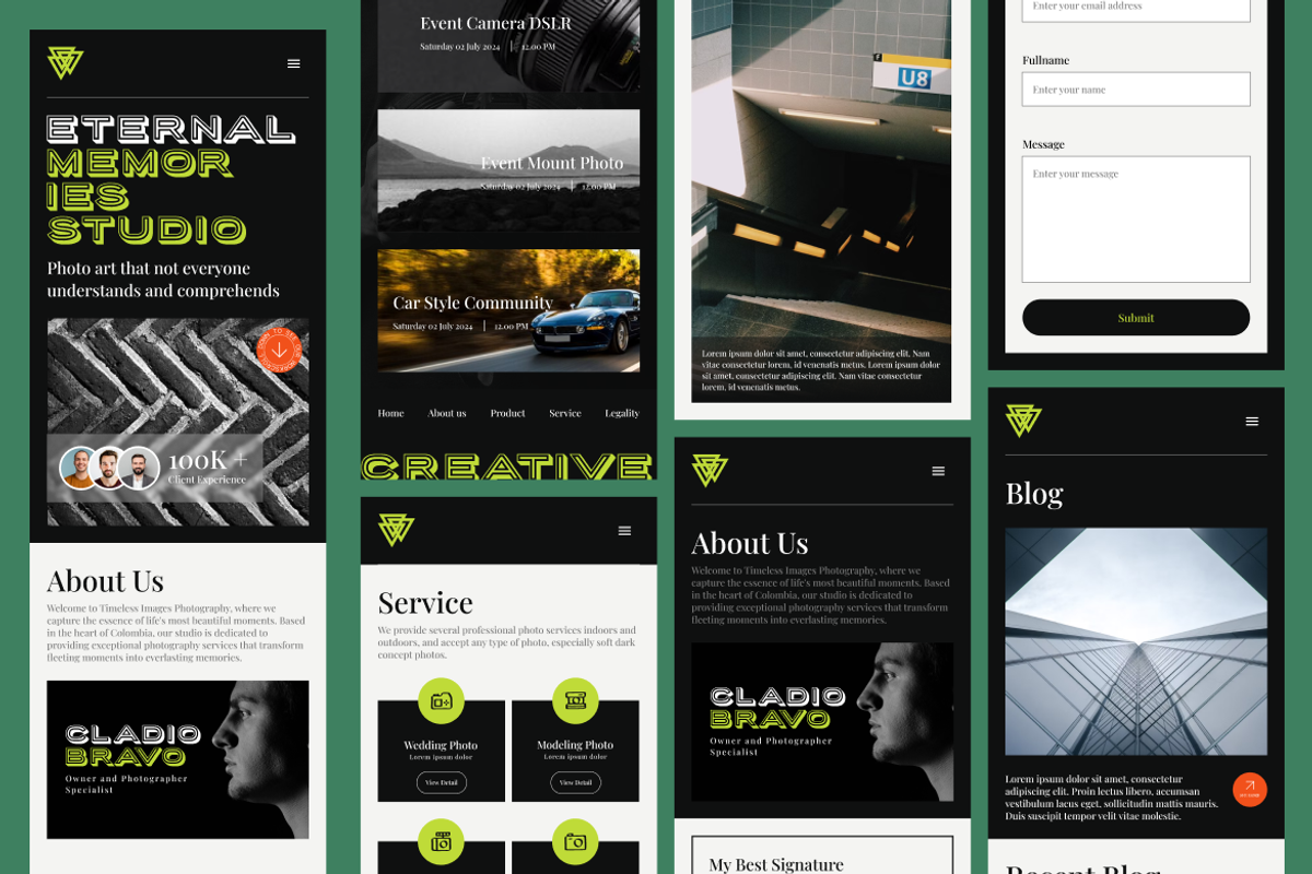 Photography Web Landing Page UI KIT, a Landing Page Template by UICreative (Photo 2 of 4)