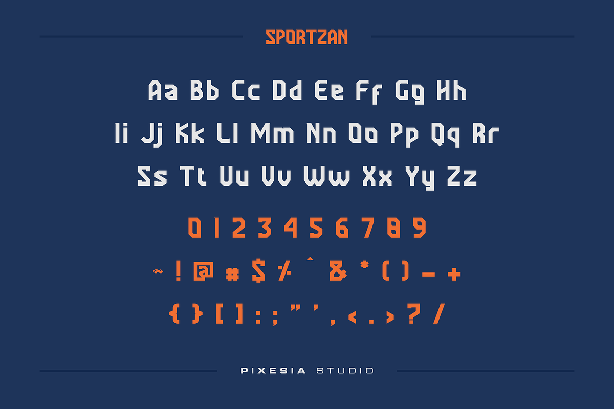 Sportzan - A Sporty Display Font, a Font by Pixesia Studio (Photo 7 of 8)