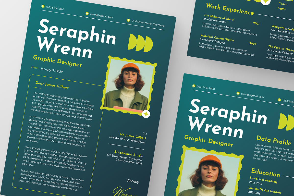 Blue Gradient CV Resume preview 3