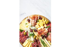 Antipasto platter. Meet and cheese, a Food & Drink Photo by Nadia-nb