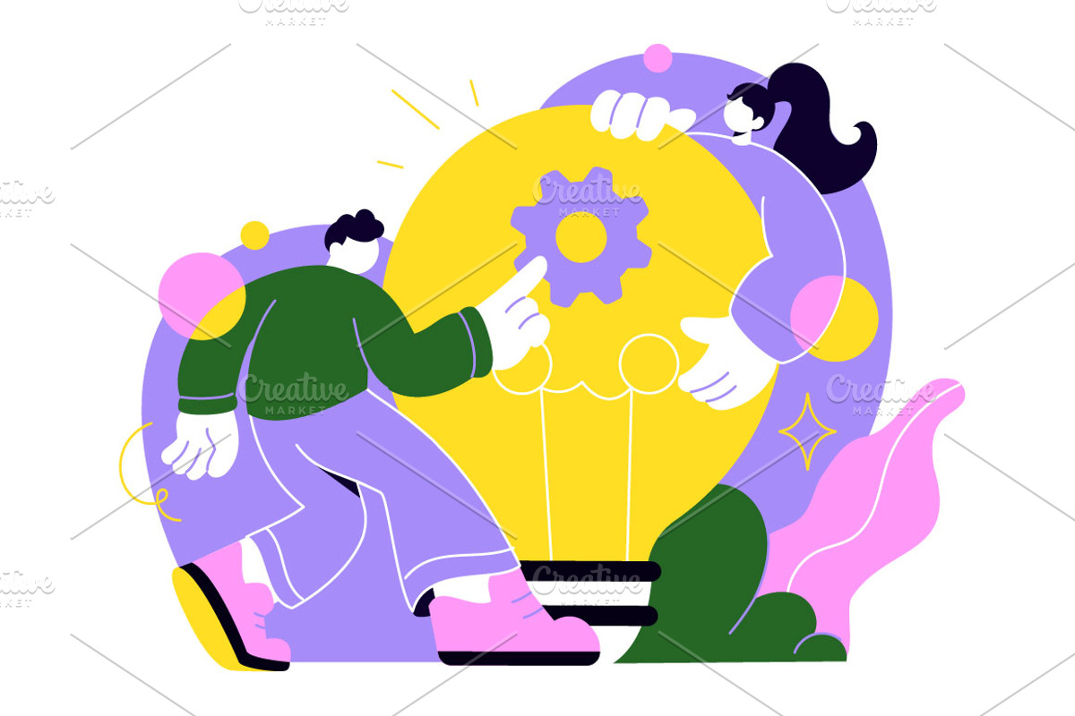 6 Idea Business Vector Illustration, a Person Illustration by denayunebgt (Photo 3 of 3)