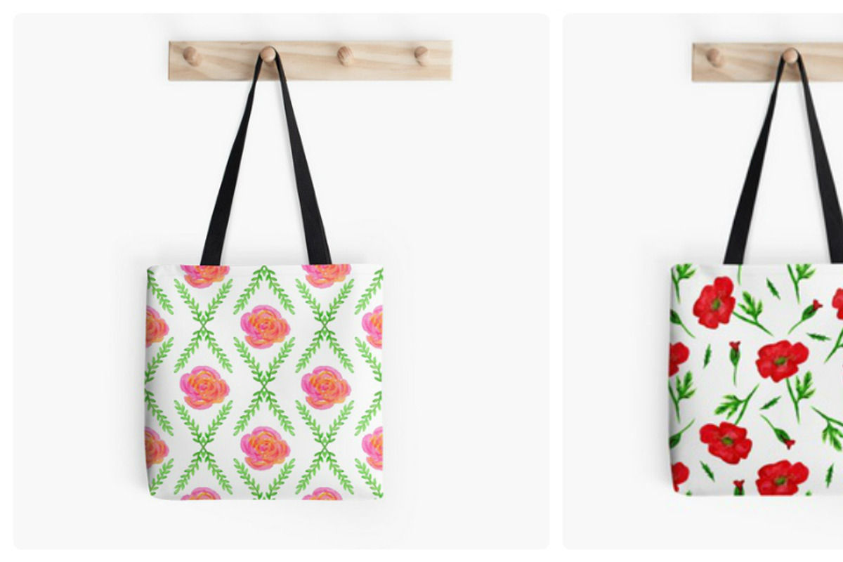 Watercolor botany patterns, a Pattern Graphic by inkionia♥ (Photo 2 of 3)