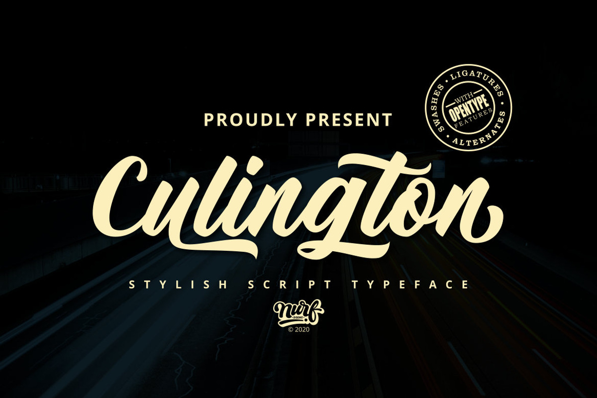 Culington – Stylish Script Typefce, a Script Font by NURF Designs (Photo 1 of 10)