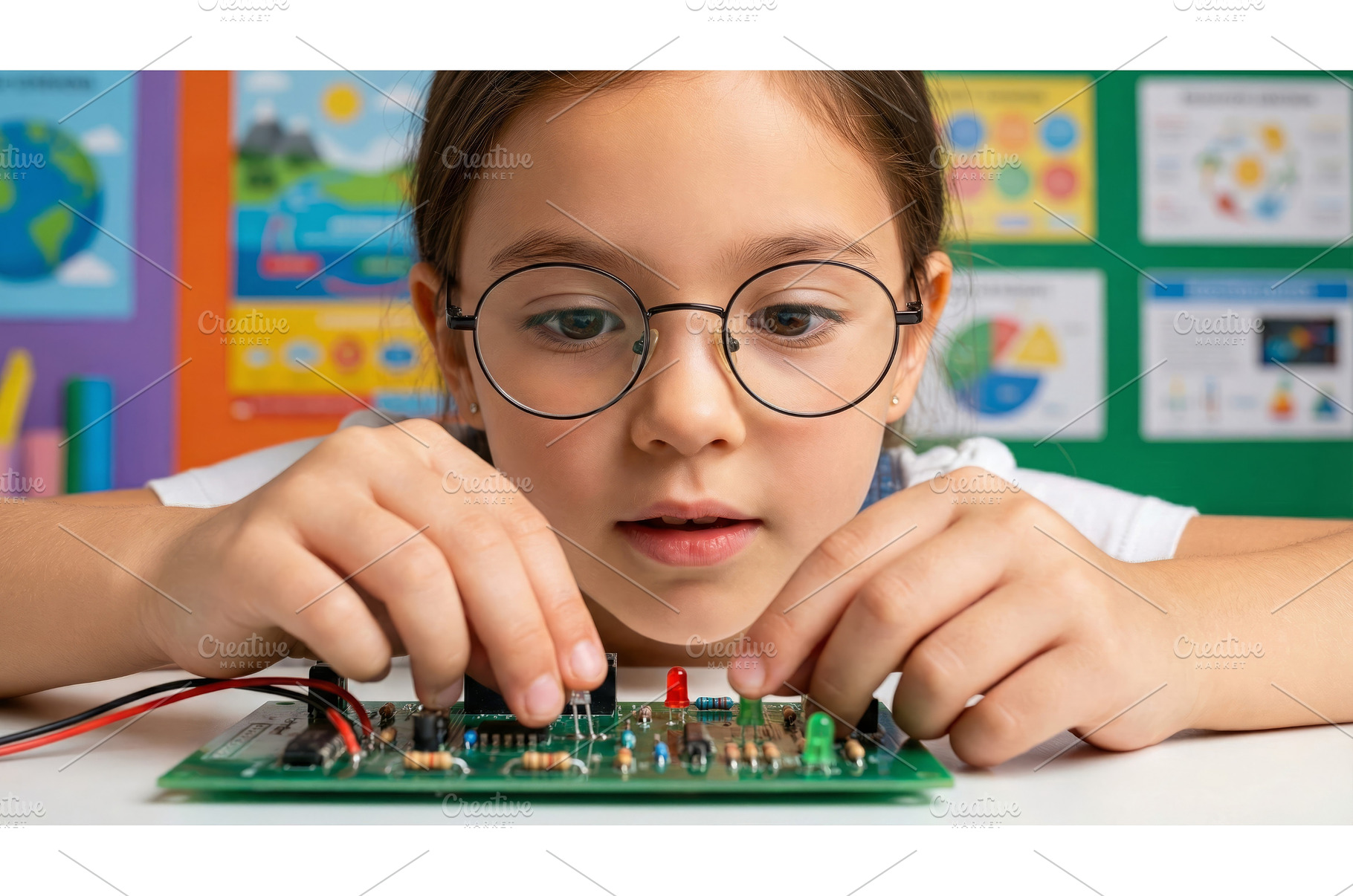 Kid Studies Microelectronics, a School & Education Photo by CREATIVEDEF