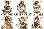 Vintage Easter Fairy Clipart, an Illustration by OK Design (Thumbnail 2 of 6)