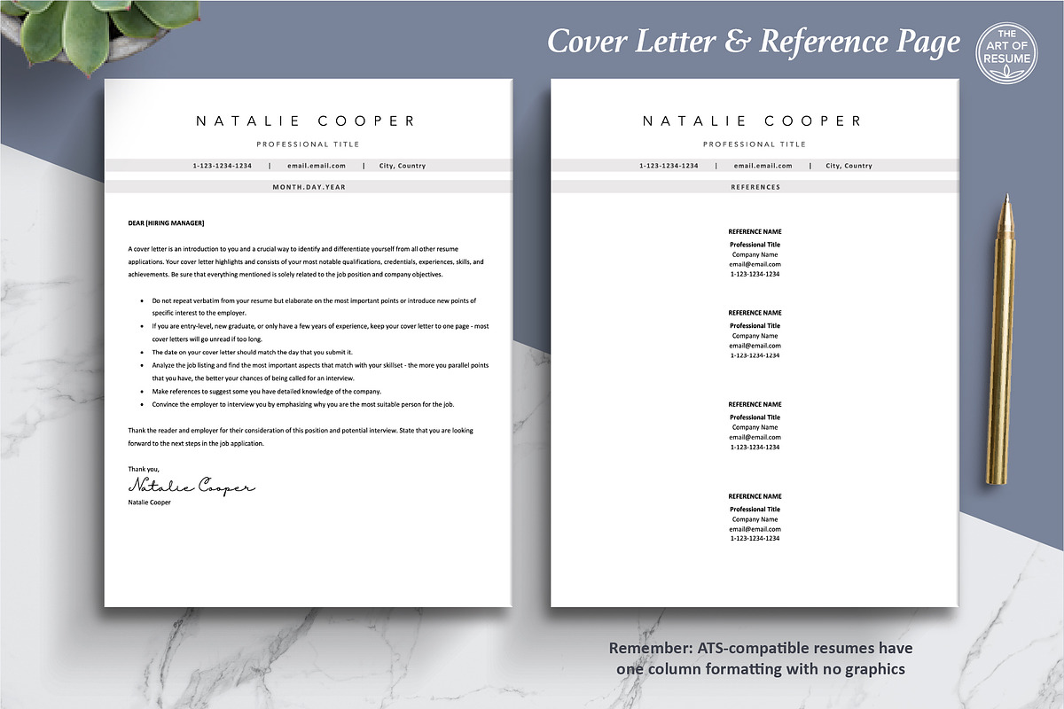 ATS Friendly Resume CV Templates, a Resume Template by The Art of Resume (Photo 6 of 8)