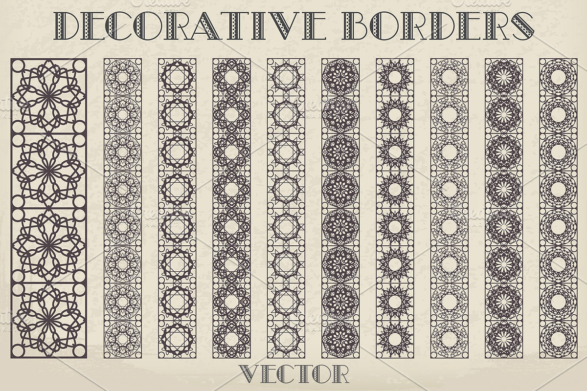 50 Decorative Borders & Tiles, an Object Graphic by dacascas (Photo 2 of 8)