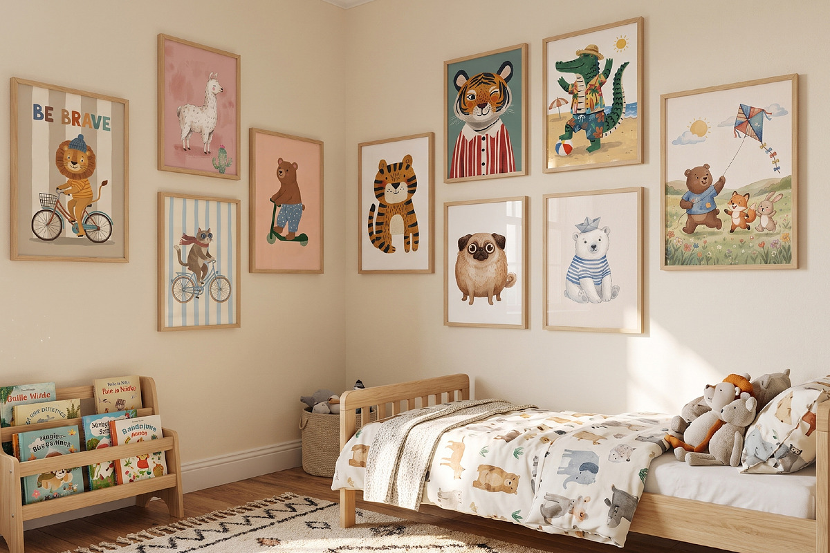 Kids Art Prints 100 Bundle, a Background Graphic by Tomasz Ganclerz (Photo 2 of 8)