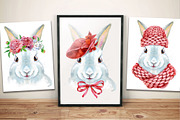 Watercolor white rabbit, an Animal Illustration by Watercolor fantasy (Thumbnail 4 of 5)
