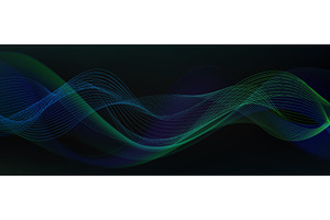 Dynamic green waves flow with neon, an Illustration by art PVP - market
