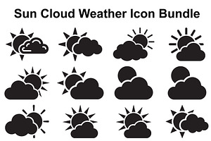Sunny Cloud Weather Symbols, an Object Graphic by Designer_Momina