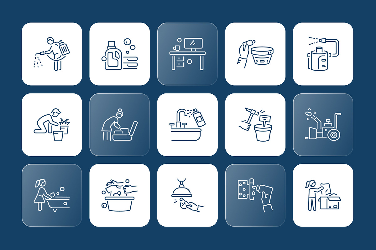 Household Chores Animated Icons, an Outline Icon by Prosymbols (Photo 3 of 4)
