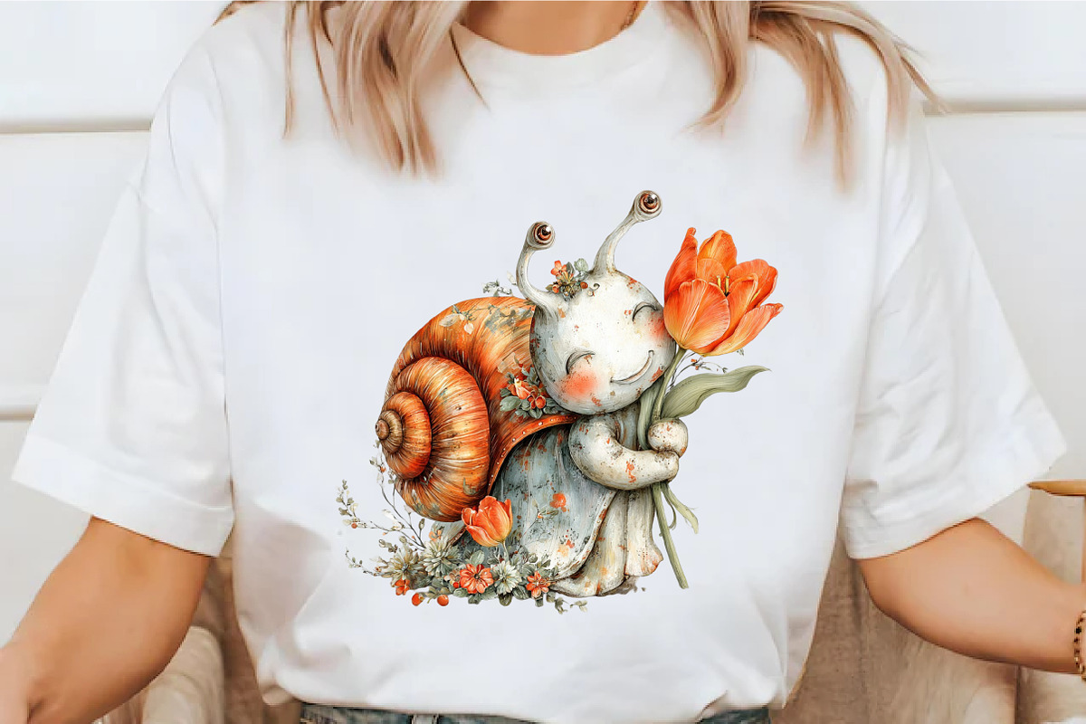 Whimsical Spring Snail Clipart, an Illustration by designcity5 (Photo 3 of 5)