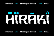 Hiraki - Modern Techno Font, a Handwritten Font by MaikoHatta (Thumbnail 6 of 7)