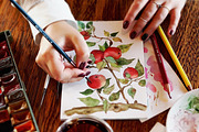 Watercolor red apple brunch clipart, an Illustration by Dina Guiter (Thumbnail 4 of 12)