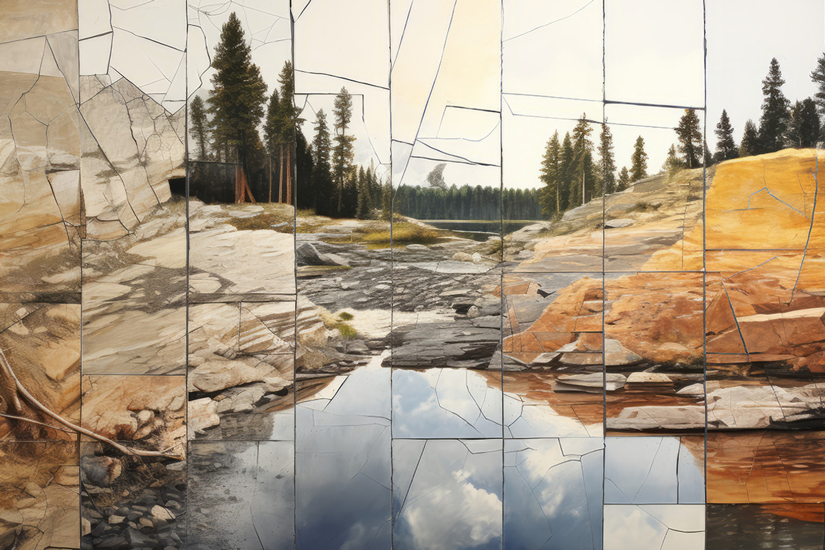 Landscape collages. 36 images, a Decorative Illustration by Handmadefont (Photo 7 of 10)