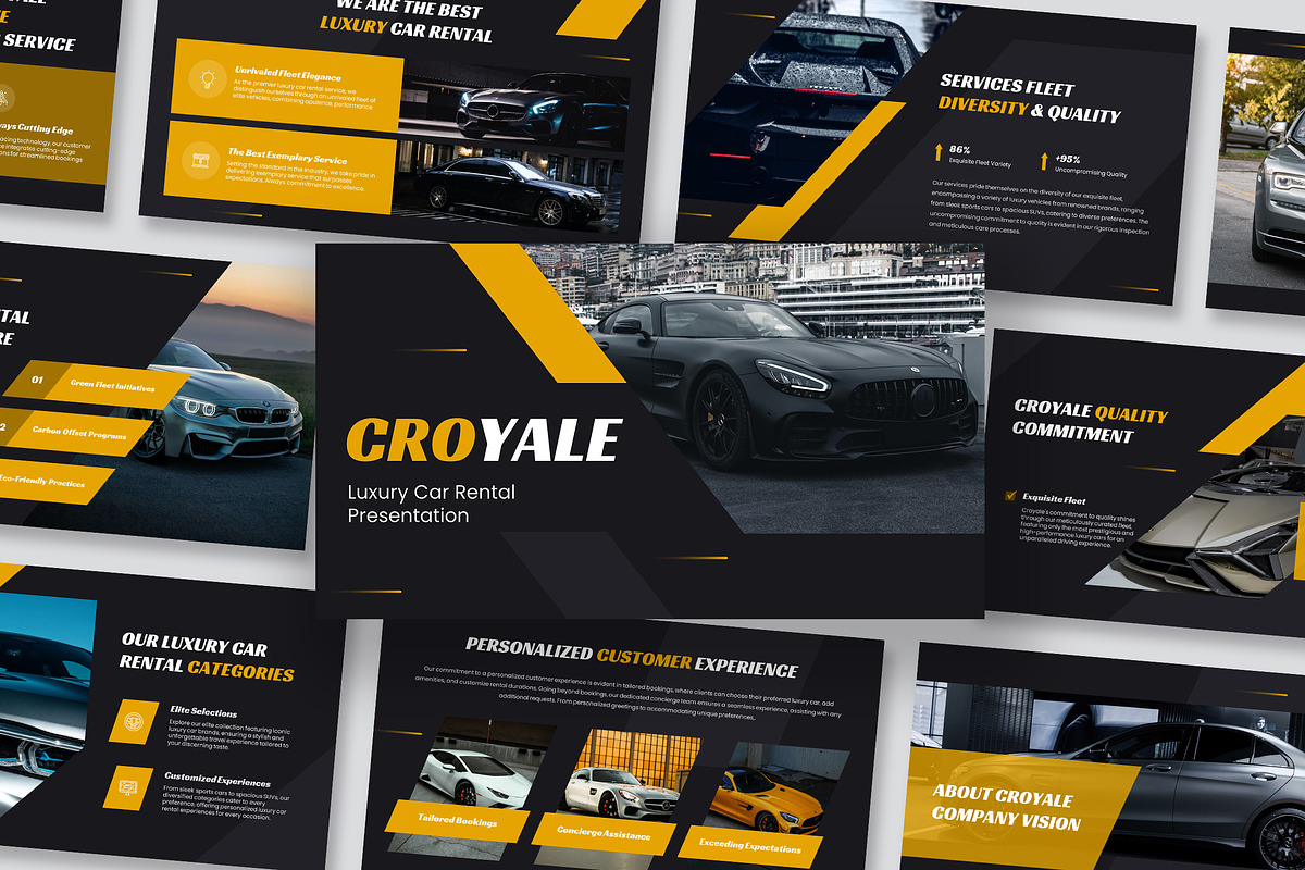 Croyale Luxury Car Rental Powerpoint, a Presentation Template by kerismaker (Photo 1 of 10)