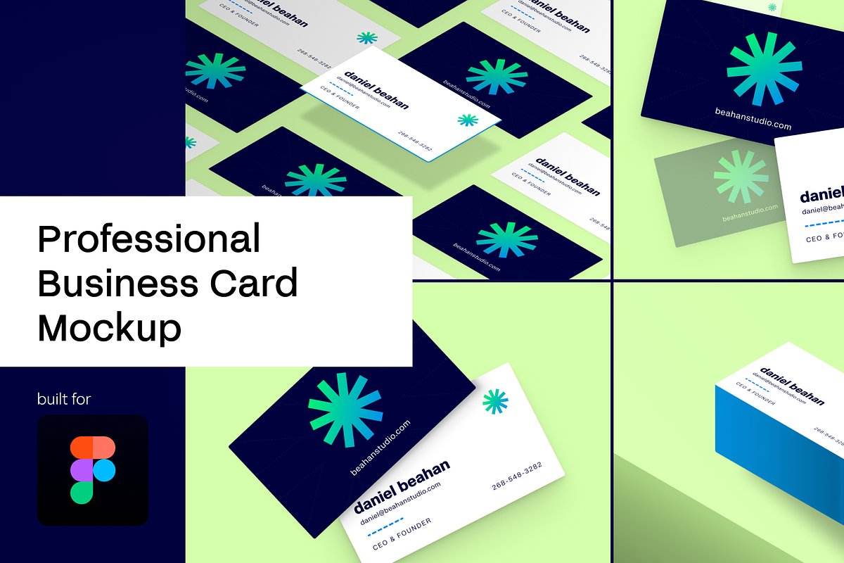 3d Business Card Mockups for Figma, a Business Card Template by themelaunch (Photo 1 of 3)