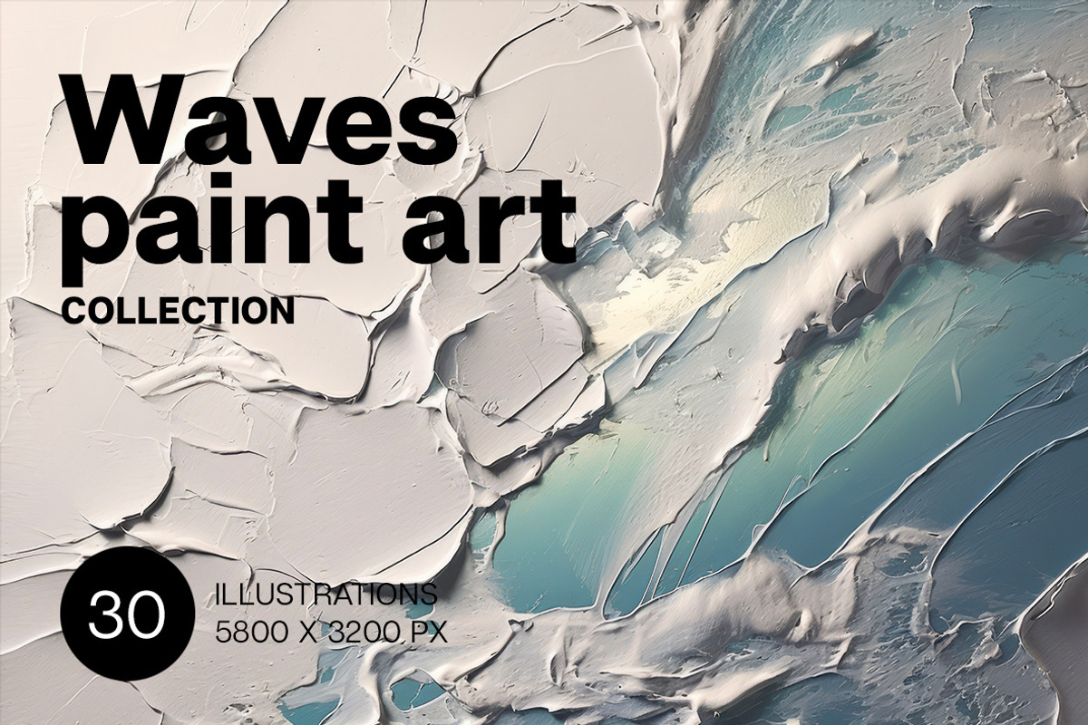 Waves paint art. 30 images, a Decorative Illustration by Handmadefont (Photo 1 of 10)