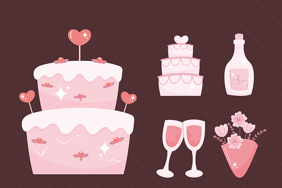 Romantic Wedding and Love Icons preview 5
