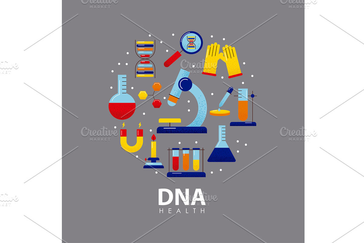 twelve dna study icons, an Object Illustration by studiogstock