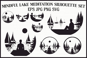 Mindful Lake Meditation Set, an Illustration by Designs_River
