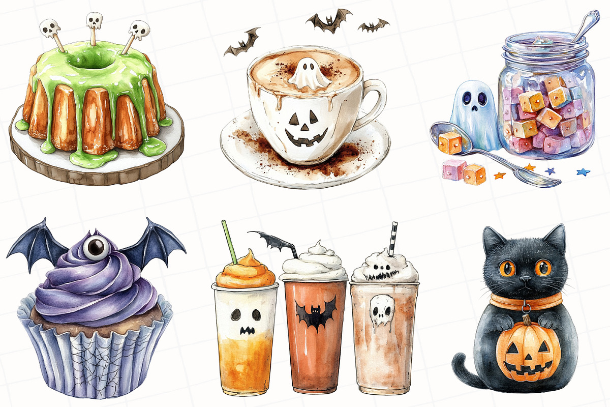 Halloween Sweets Café Clipart, an Illustration by OK Design (Photo 5 of 5)