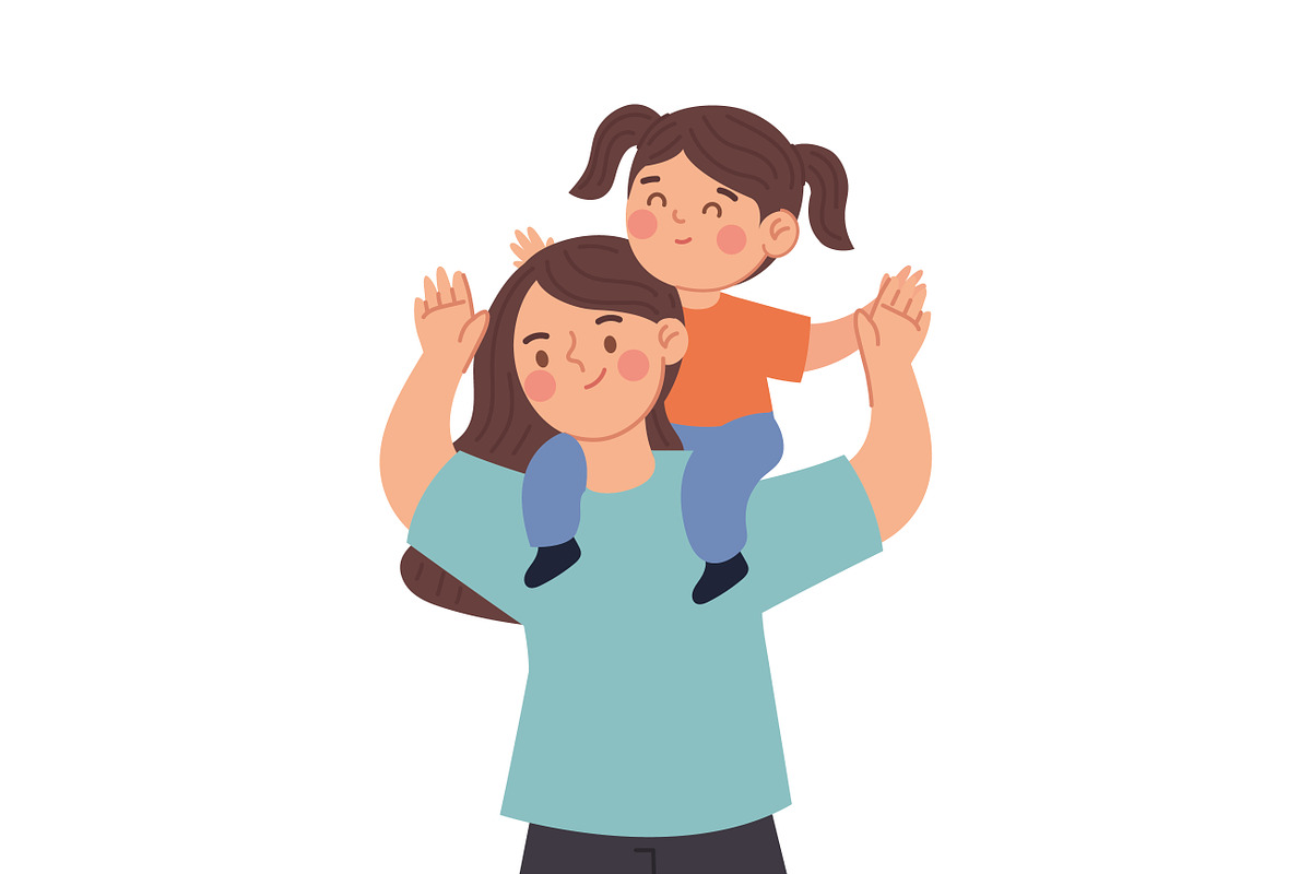 Mother and Child Moments Vector, a Person Illustration by CreartiveDesign (Photo 3 of 10)