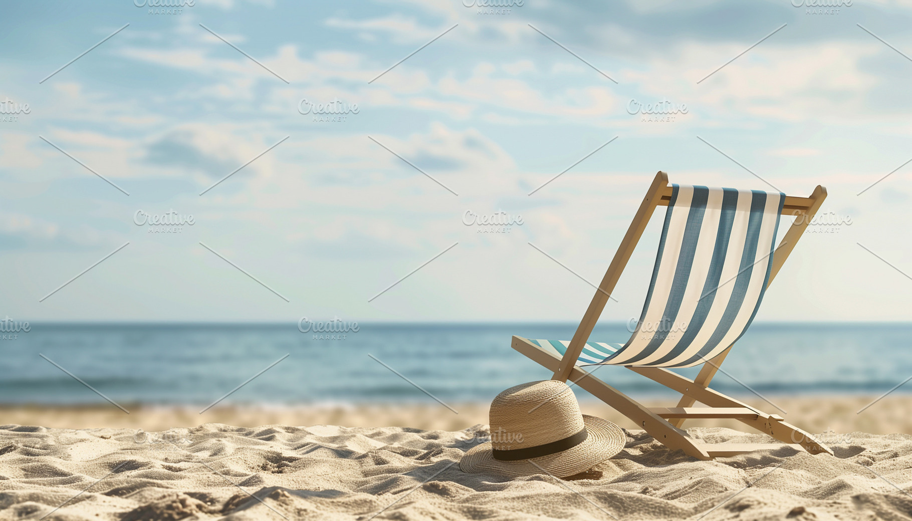 Summer beach landscape with chair, a Nature Photo by MistyDay
