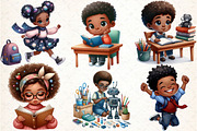 Black Kids Back to School - Clipart, an Illustration by DreamCafeArt (Thumbnail 2 of 5)