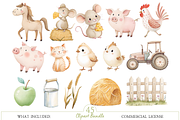Little Farm Watercolor Clipart, an Illustration by MockupWizard (Thumbnail 3 of 7)