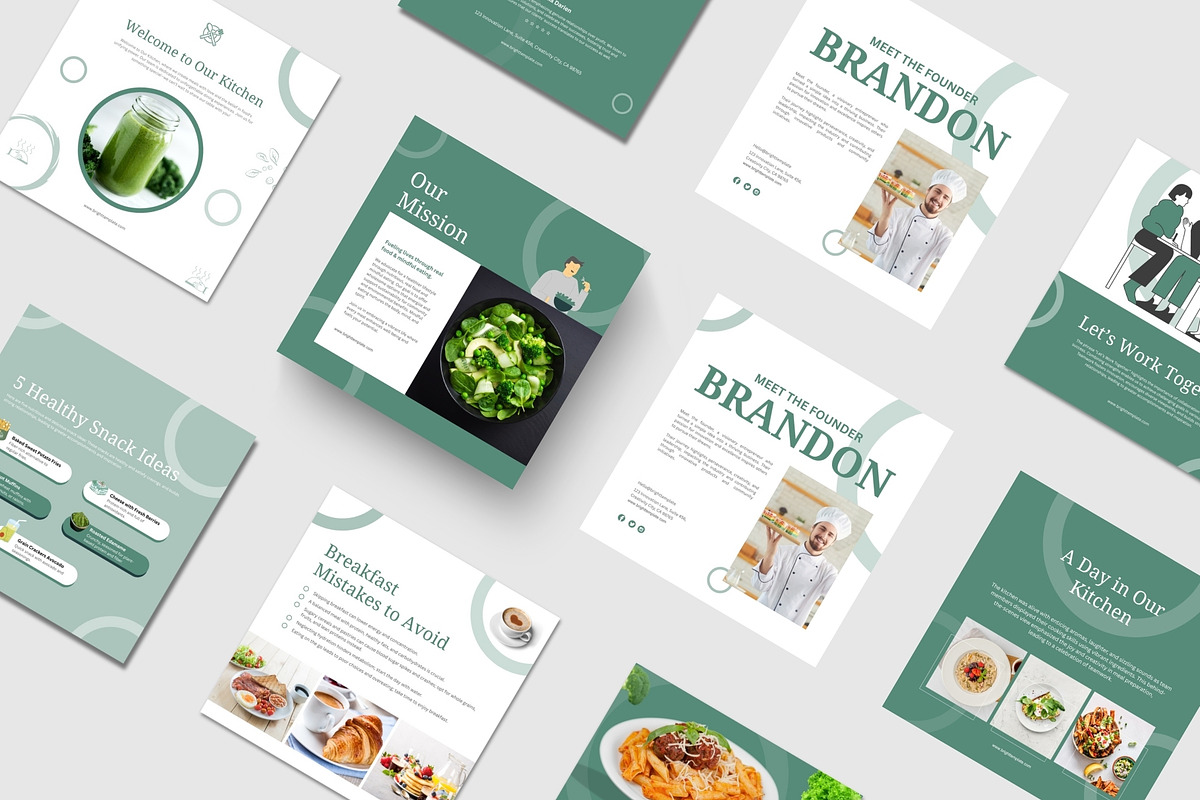 Food & Restaurant Instagram Bundle, a Social Media Template by TheBrightGrap (Photo 2 of 23)