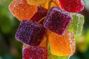 Sugary Jewel-toned Gummies Resemblin, an Abstract Photo by Pixeness Studio
