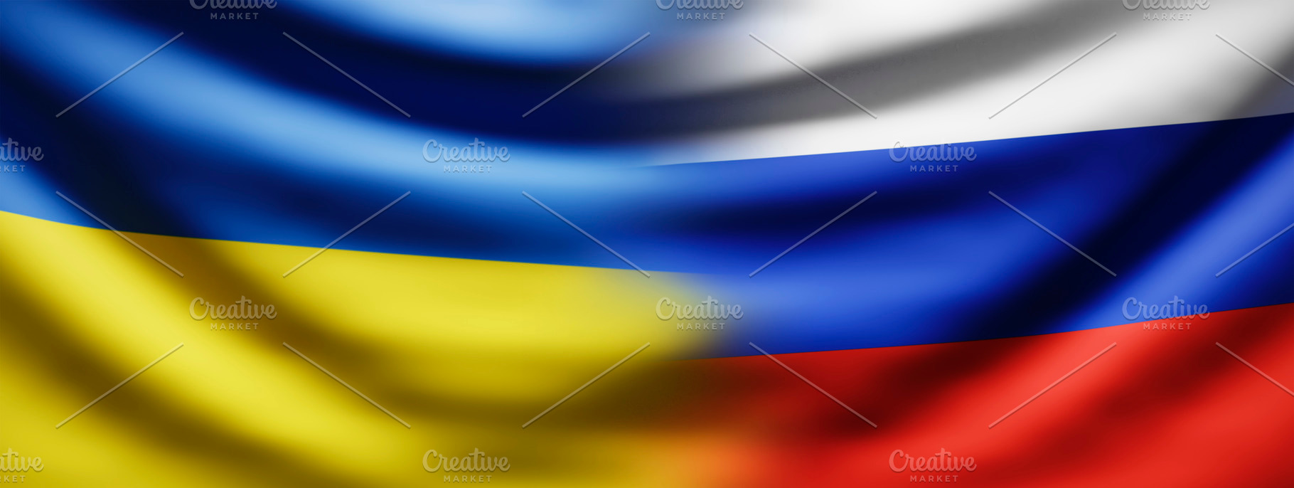 Ukraine and Russia conflict. flag, an Abstract Photo by hitdelight