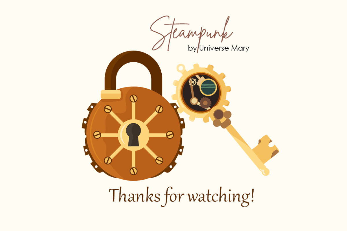 Steampunk Vector Clipart Set, a Technology Illustration by Universe Mary (Photo 8 of 8)