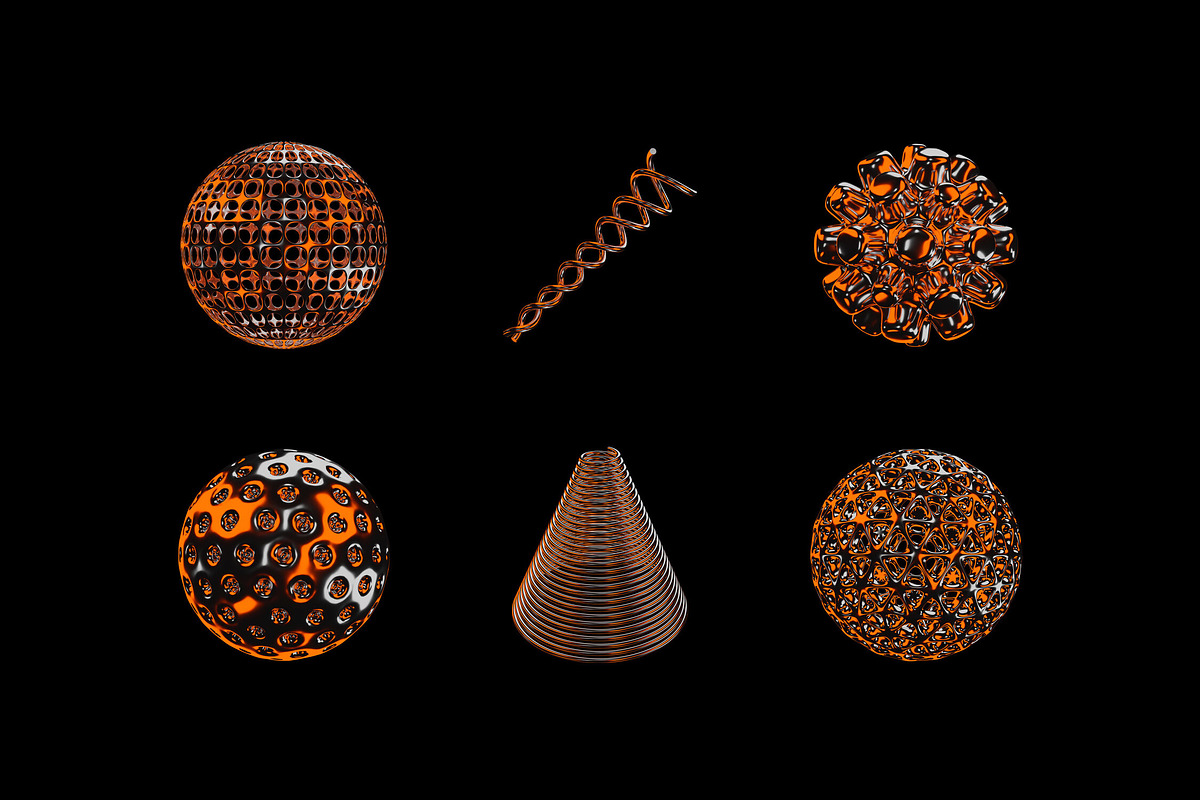Color Chrome 3D Objects, an Object Graphic by pixelbuddha.net
