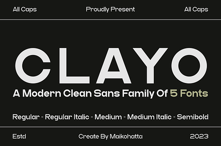 Clayo - Modern Clean Sans Family, a Sans Serif Font by MaikoHatta