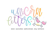 Unicorn Letters Font & SVG Letters, a Script Font by OnTheSpotStudio (Thumbnail 1 of 3)