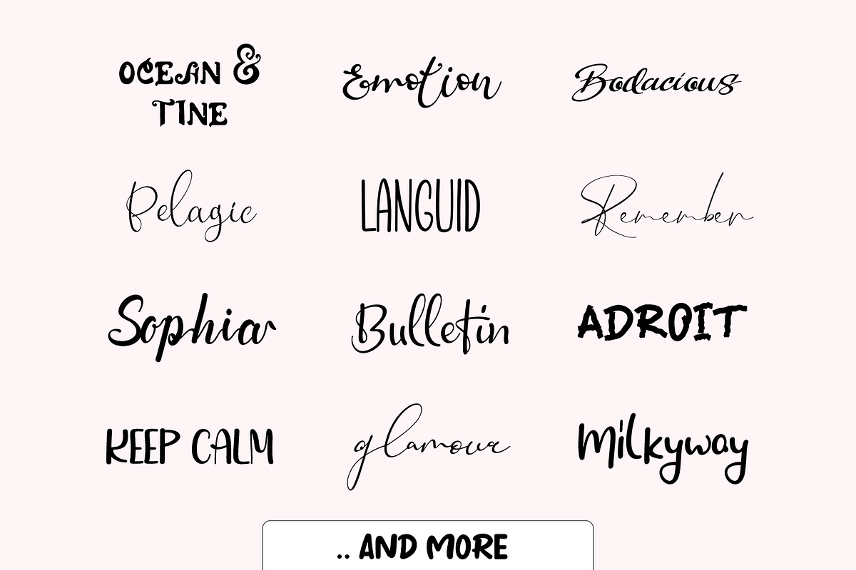 100 Handwritten Script Fonts Bundle, a Script Font by Fonteca (Photo 3 of 10)